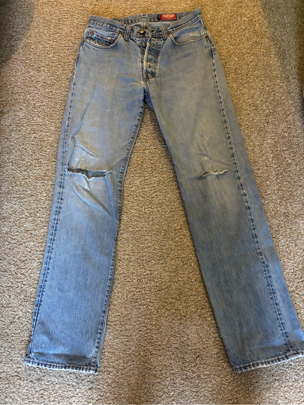 Vintage Aviatic 702 Made in Italy Union Made Jeans Size 33 Light Wash Distressed